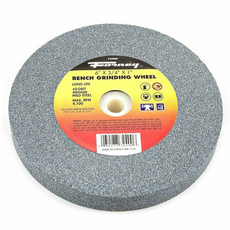 FORNEY Bench Grinding Wheel, 6 in x 3/4 in x 1 in 72400